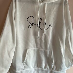 White Hoodie with Smile Print